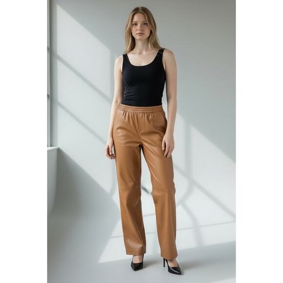 Elie Tahari Pants - Elie Tahari Vegan Leather Wide Leg Pant Small